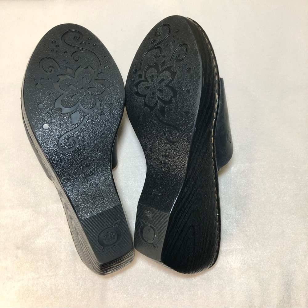Women’s Born Mijo Black Wedge Thong Sandals Size 6 or 36 1/2 - Picture 5 of 6